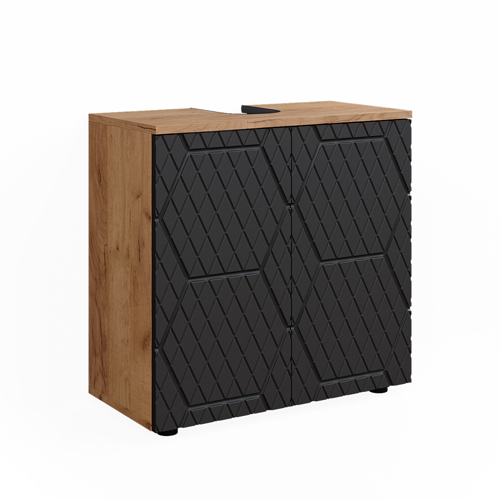 foto del prodotto vicco mobile sottolavabo per bagno antracite a righe 60 x 59 cm