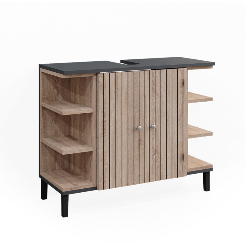 foto del prodotto vicco mobile sottolavabo per bagno aquis, sonoma, 79.6 x 64 cm con 2 porte