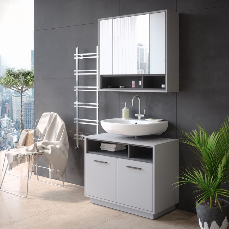 foto del prodotto vicco mobile sottolavabo per bagno beatrice, grigio, 80 x 64 cm