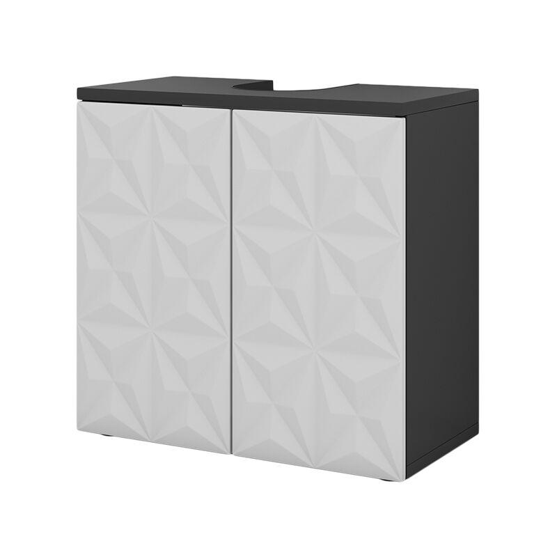 foto del prodotto vicco mobile sottolavabo per bagno edge, nero, 60 x 57 cm con 2 porte