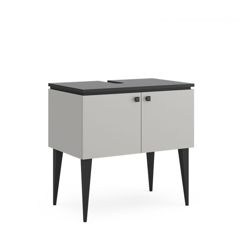 foto del prodotto vicco mobile sottolavabo per bagno gerta, grigio, 80 x 79 cm con ante