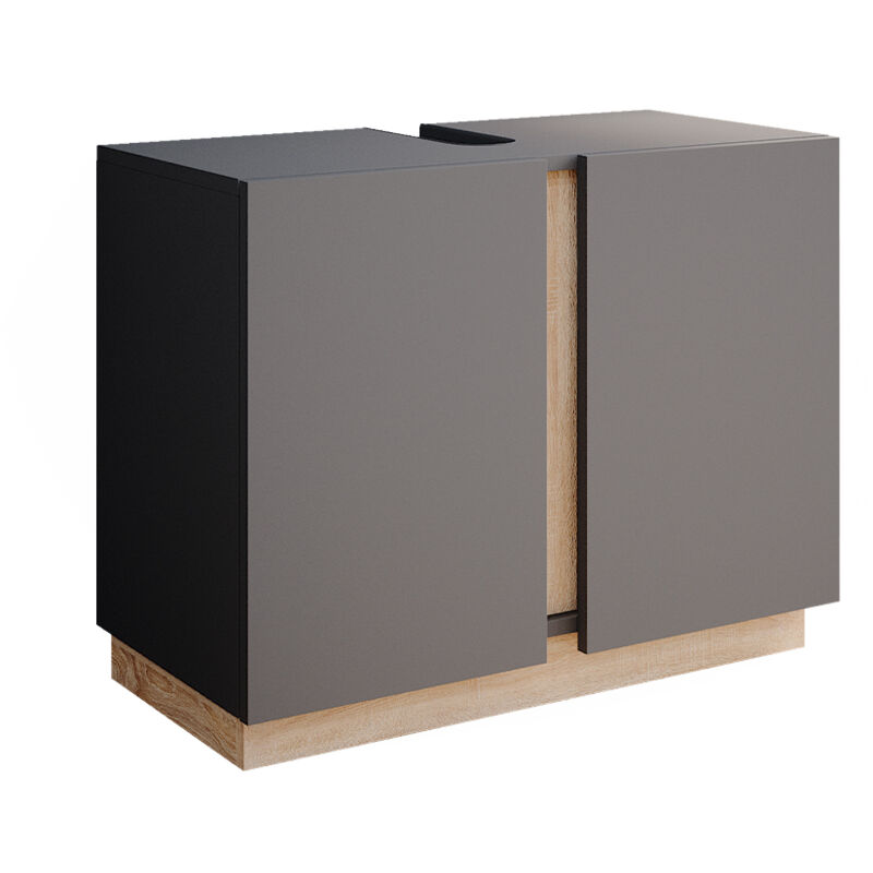 foto del prodotto vicco mobile sottolavabo per bagno gloria, antracite, 70.4 x 55.5 cm con 2 porte