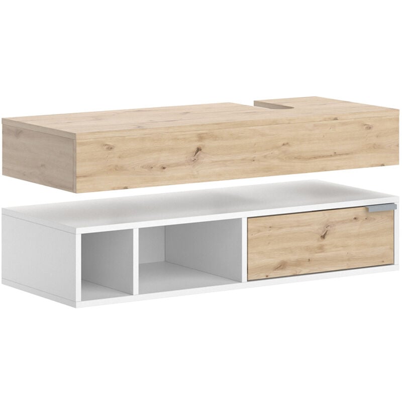 foto del prodotto vicco - mobile sottolavabo per bagno henri, bianco, 100 x 15 cm con cassetto