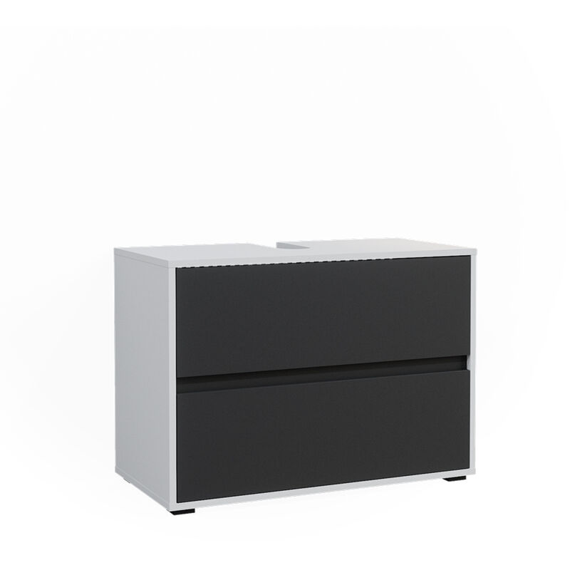 foto del prodotto vicco mobile sottolavabo per bagno maltin, bianco antracite, 80.2 x 58.2 cm con due ampi cassetti