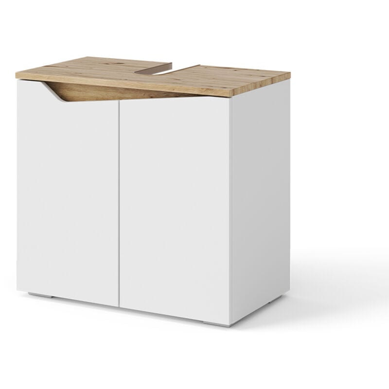 foto del prodotto vicco mobile sottolavabo per bagno marelle, bianco, 60 x 57.5 cm con 2 porte