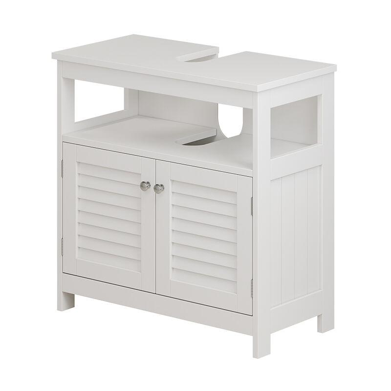 foto del prodotto vicco mobile sottolavabo per bagno riad, bianco, 60 x 60 cm con 2 ante e vano a giorno