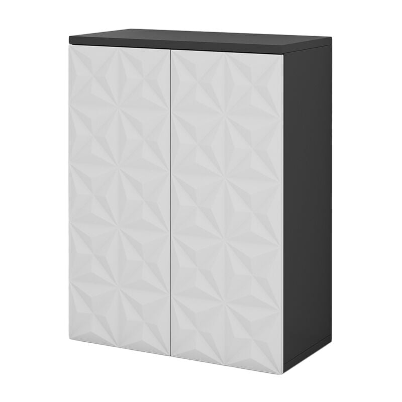 foto del prodotto vicco mobiletto bagno edge, nero, 60 x 79.5 cm con 2 ante e 3 scomparti