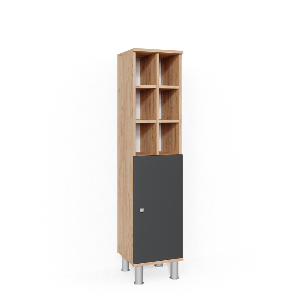 foto del prodotto vicco mobiletto bagno fynn, antracite, 30 x 130.6 cm porta grande