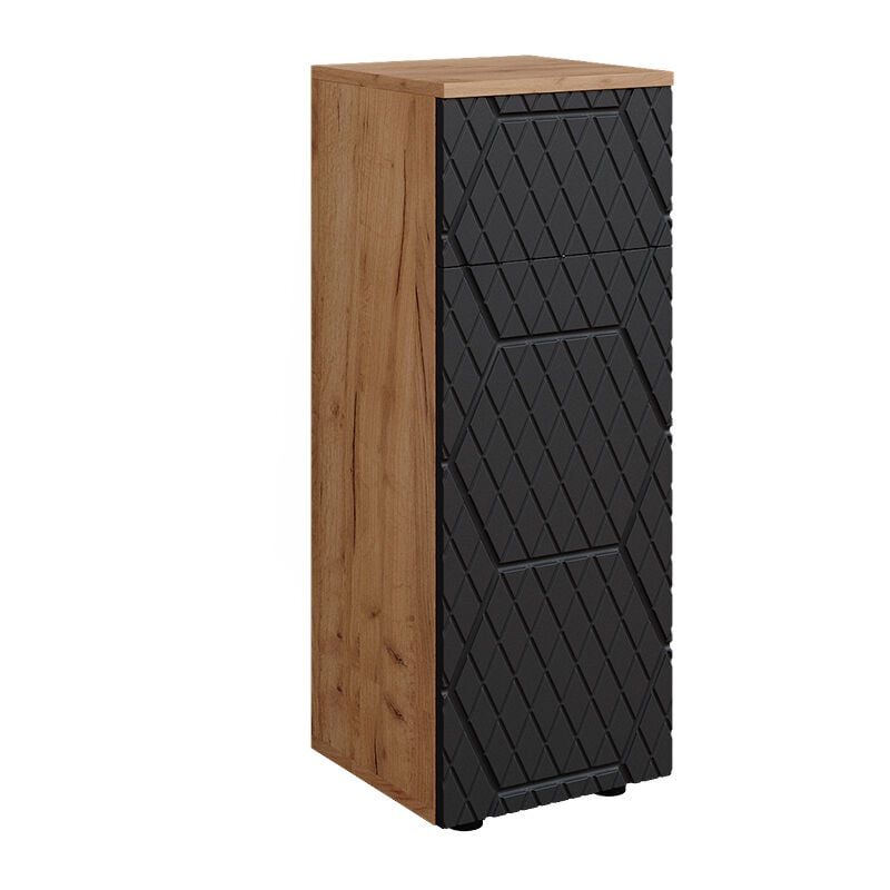 foto del prodotto vicco mobiletto bagno irma, antracite a righe, 30 x 81 cm con 1 cassetto, 2 scomparti, bagno