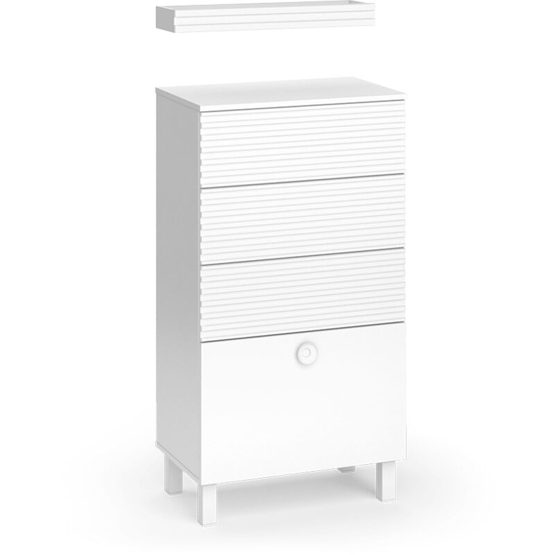 foto del prodotto vicco mobiletto bagno sola, bianco, 60.2 x 113 cm con 4 cassetti