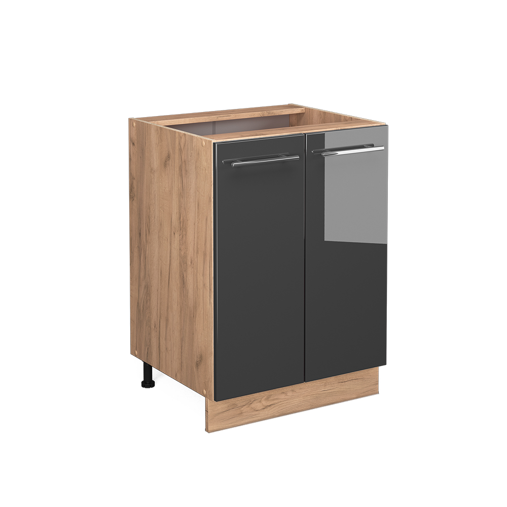 foto del prodotto vicco mobiletto base cucina antracite lucido 60 cm senza piano di lavoro