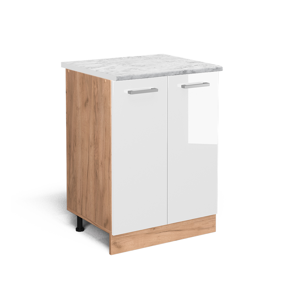 foto del prodotto vicco mobiletto base cucina bianco lucido 60 cm pl marmo