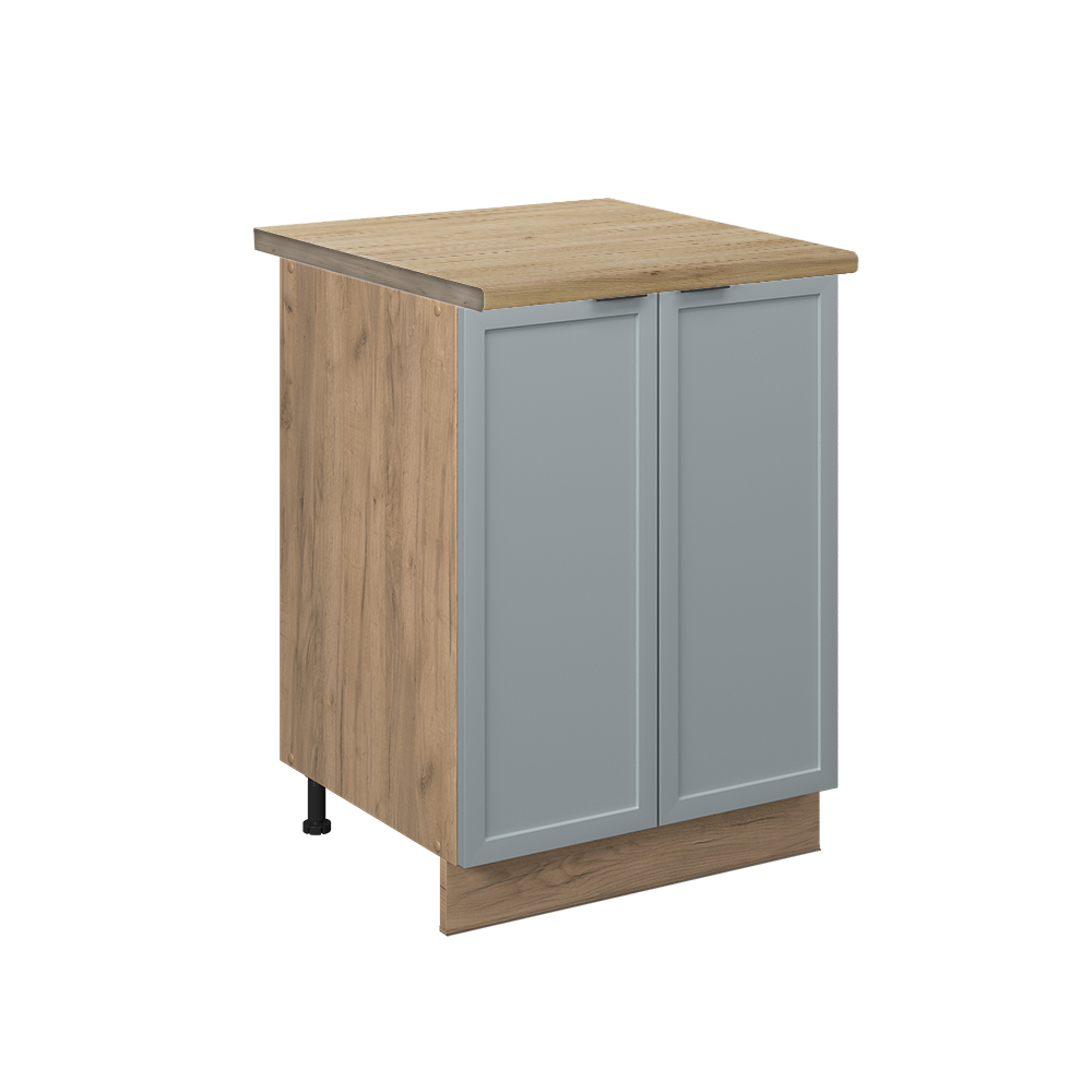foto del prodotto vicco mobiletto base cucina blu grigio chiaro 60 cm , pl rovere
