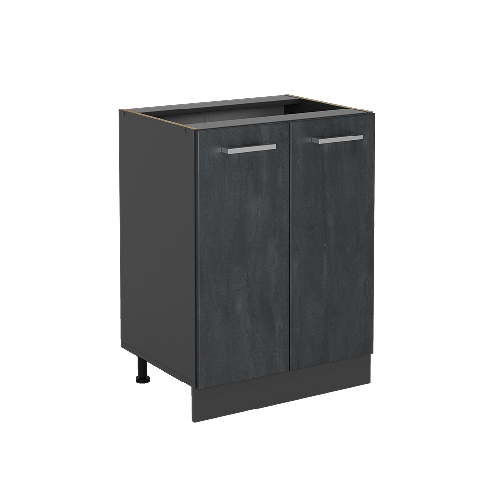 foto del prodotto vicco mobiletto base cucina calcestruzzo nero 60 cm senza piano di lavoro