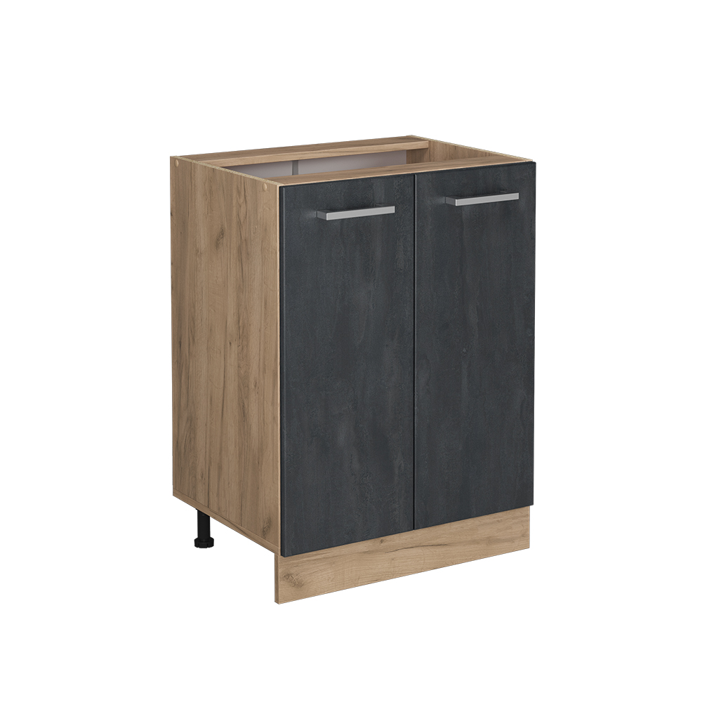foto del prodotto vicco mobiletto base cucina calcestruzzo nero 60 cm senza piano di lavoro