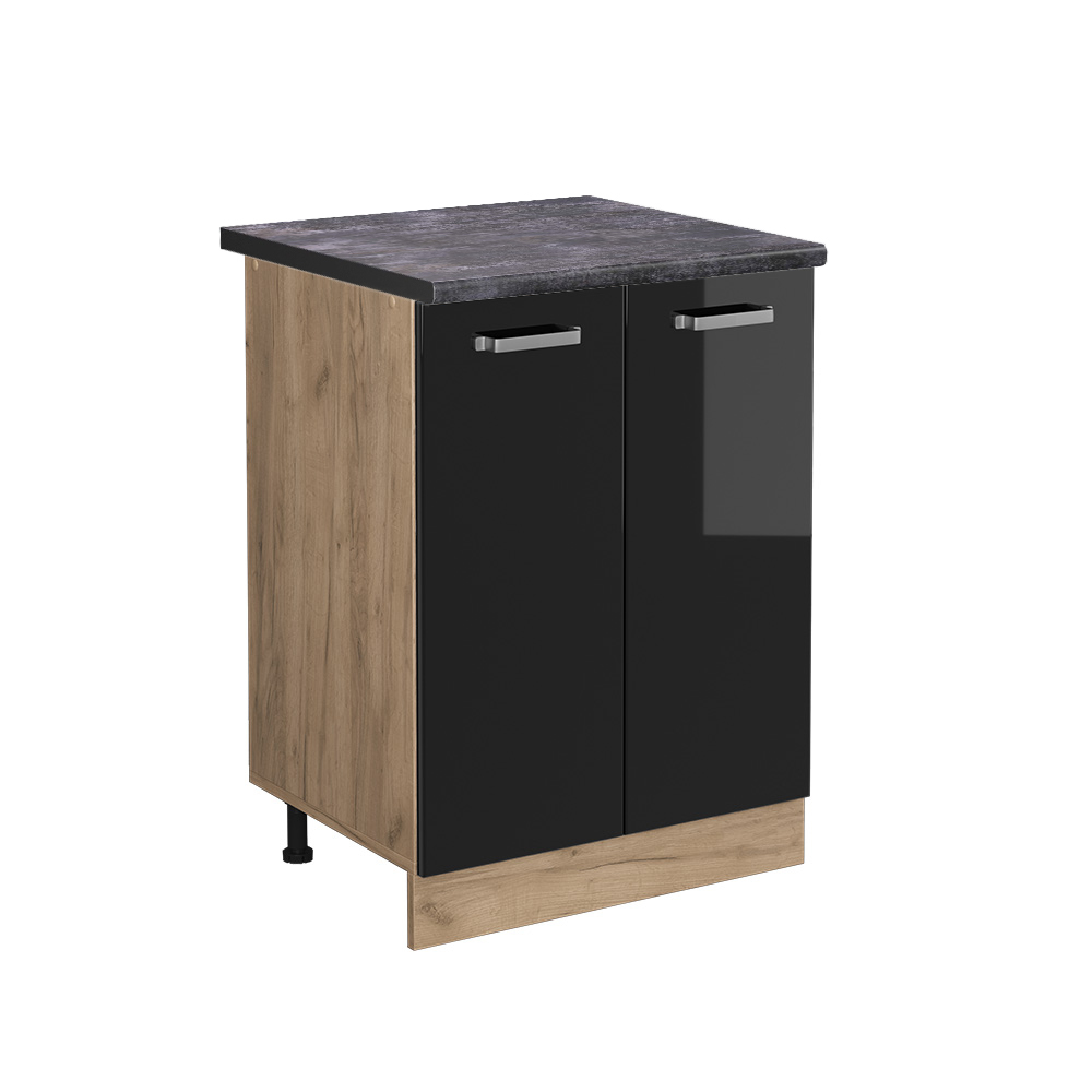 foto del prodotto vicco mobiletto base cucina nero lucido 60 cm , pl antracite