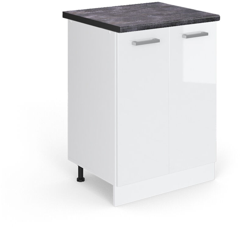 foto del prodotto vicco mobiletto base cucina r line, bianco lucido, 60 cm , pl antracite