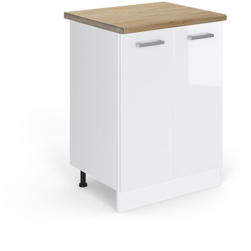 foto del prodotto vicco mobiletto base cucina r line, bianco lucido, 60 cm , pl rovere