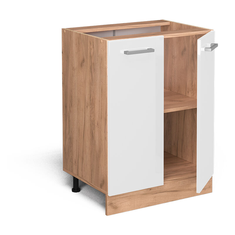foto del prodotto vicco mobiletto base cucina r line, bianco lucido, 60 cm senza piano di lavoro