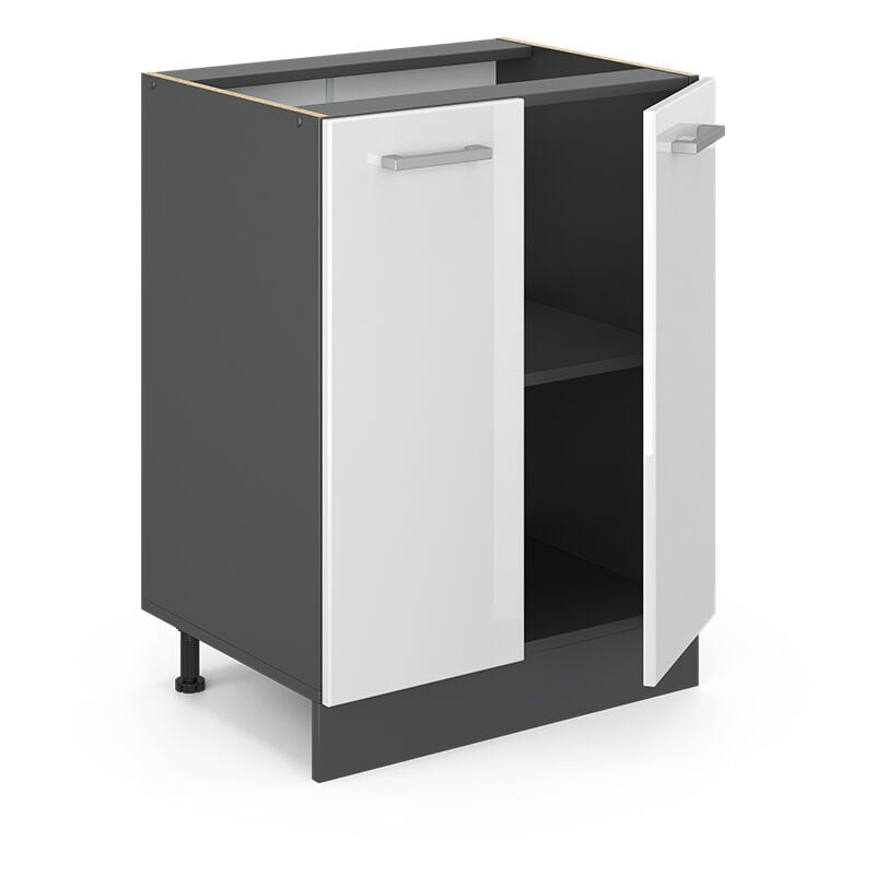 foto del prodotto vicco mobiletto base cucina r line, bianco lucido, 60 cm senza piano di lavoro
