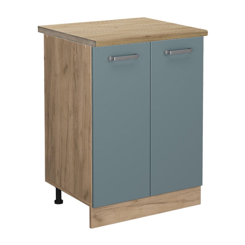 foto del prodotto vicco mobiletto base cucina r line, grigio blu, 60 cm , pl rovere