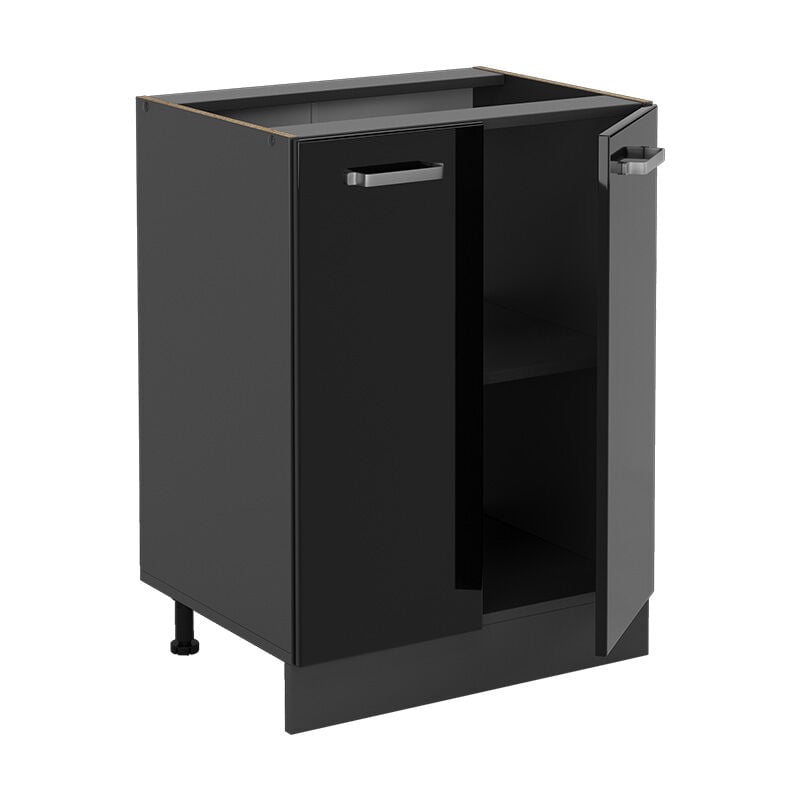 foto del prodotto vicco mobiletto base cucina r line, nero lucido, 60 cm senza piano di lavoro