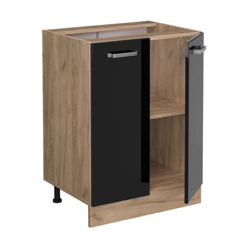 foto del prodotto vicco mobiletto base cucina r line, nero lucido, 60 cm senza piano di lavoro
