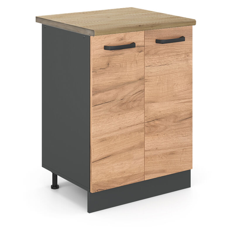 foto del prodotto vicco mobiletto base cucina r line, quercia dorata, 60 cm , pl rovere