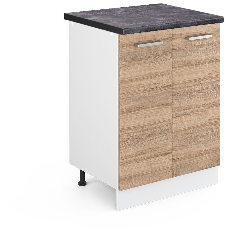 foto del prodotto vicco mobiletto base cucina r line, sonoma, 60 cm , pl antracite