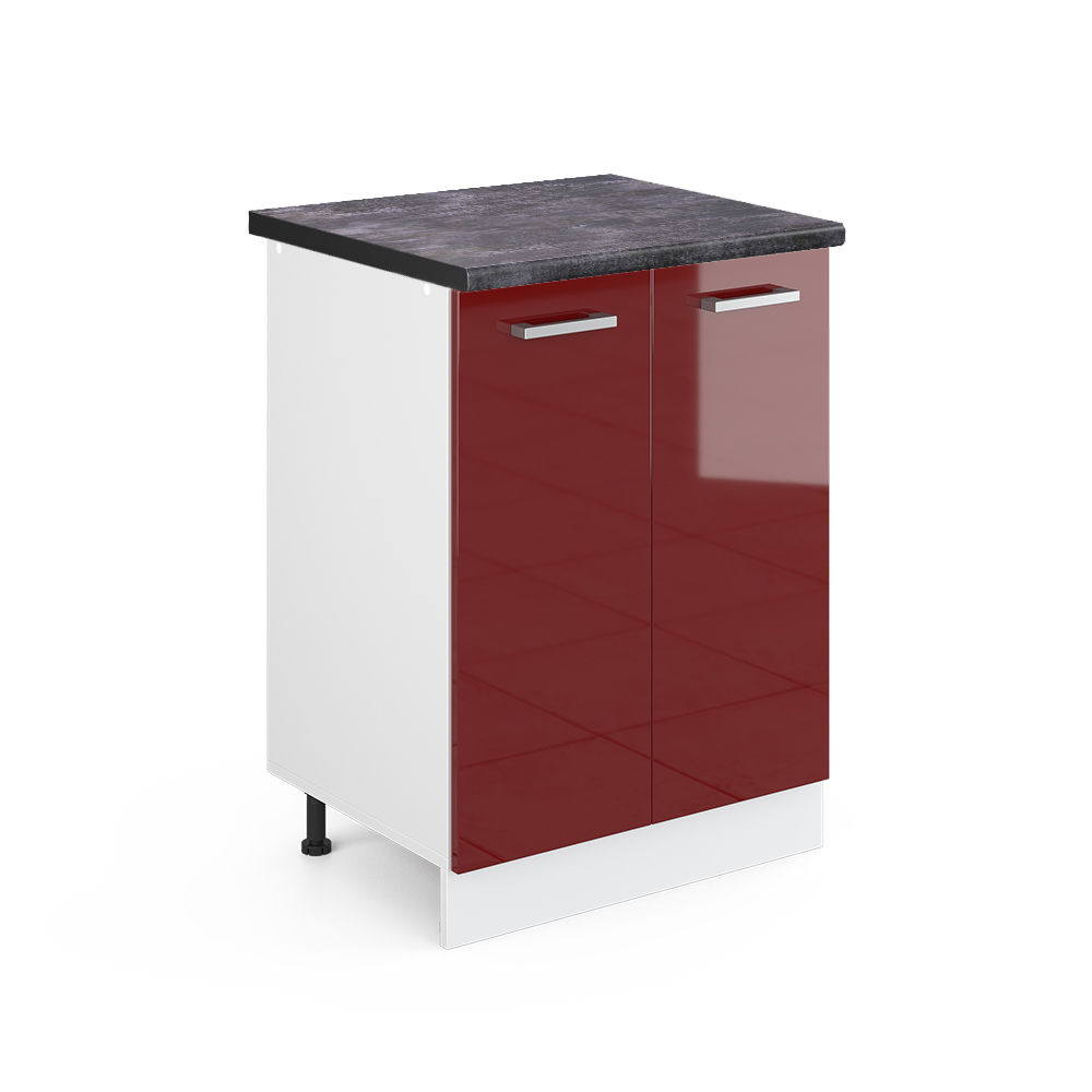 foto del prodotto vicco mobiletto base cucina rosso lucido 60 cm , pl antracite