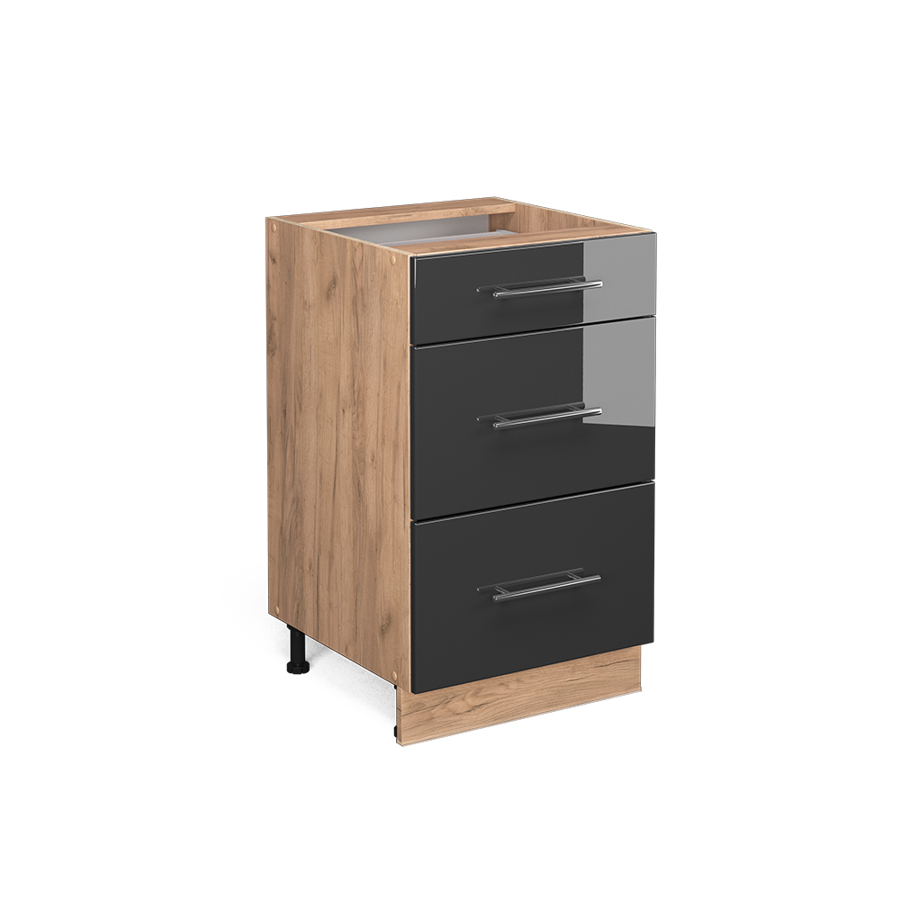 foto del prodotto vicco mobiletto base per cucina antracite lucido 50 cm senza piano di lavoro