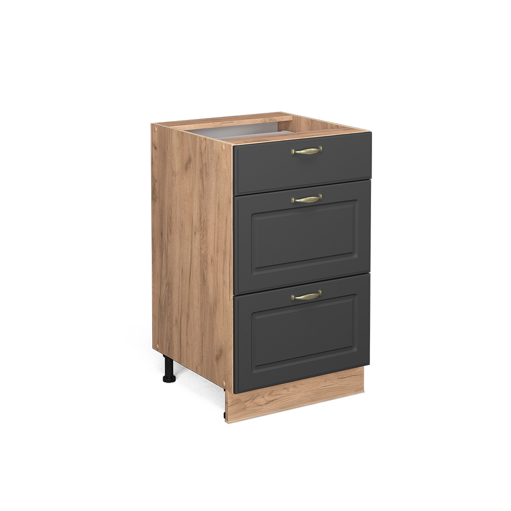 foto del prodotto vicco mobiletto base per cucina antracite oro 50 cm senza piano di lavoro