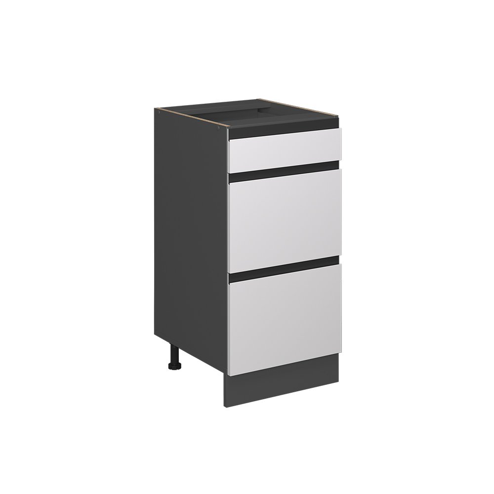 foto del prodotto vicco mobiletto base per cucina bianco 40 cm forma a j, con cassetti, senza piano di lavoro