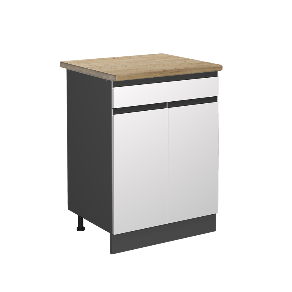 foto del prodotto vicco mobiletto base per cucina bianco 60 cm , pl rovere