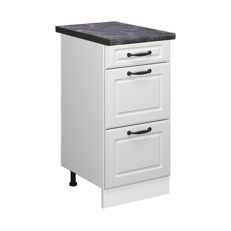 foto del prodotto vicco mobiletto base per cucina bianco casa di campagna 40 cm con cassetti, pl antracite