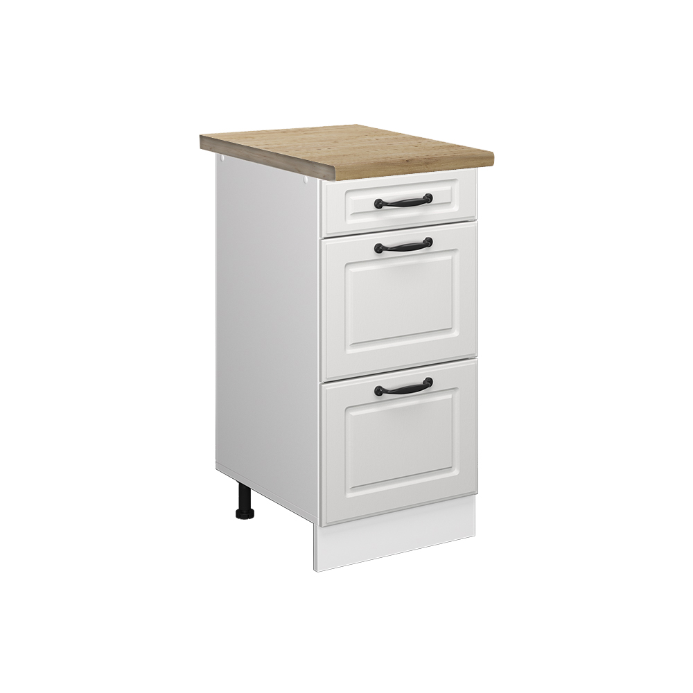 foto del prodotto vicco mobiletto base per cucina bianco casa di campagna 40 cm con cassetti, pl rovere