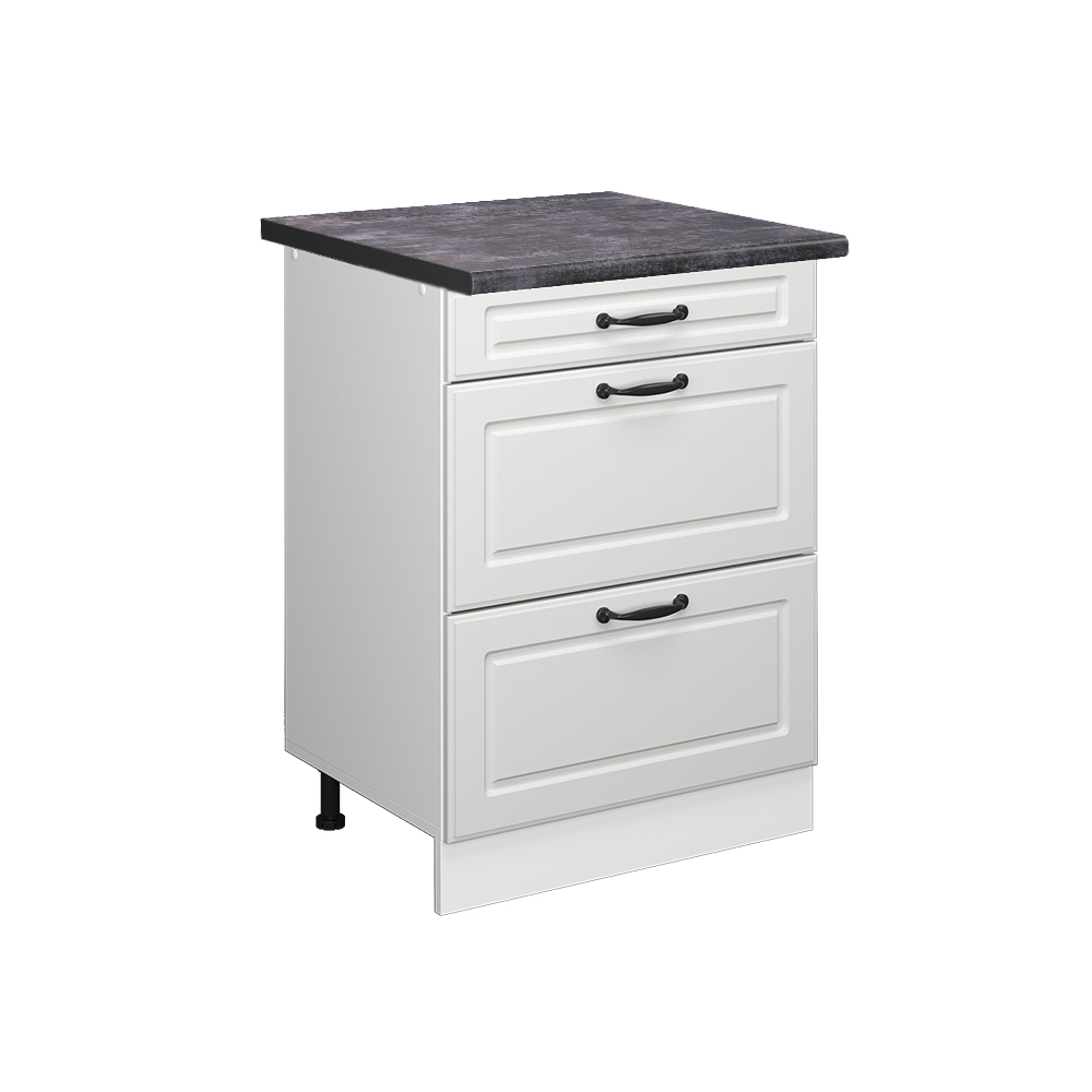 foto del prodotto vicco mobiletto base per cucina bianco casa di campagna 60 cm con cassetti, pl antracite
