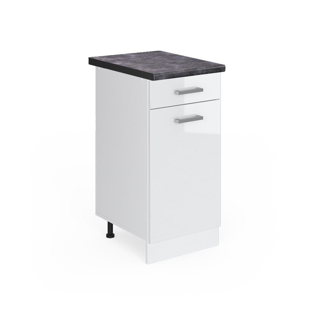 foto del prodotto vicco mobiletto base per cucina bianco lucido 40 cm , pl antracite