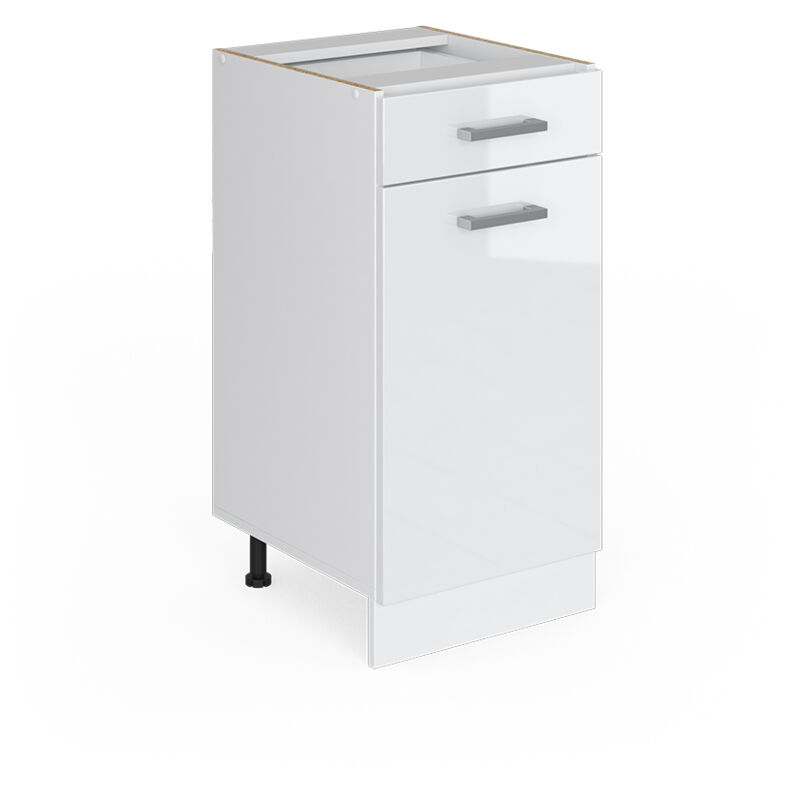 foto del prodotto vicco mobiletto base per cucina bianco lucido 40 cm , pl rovere