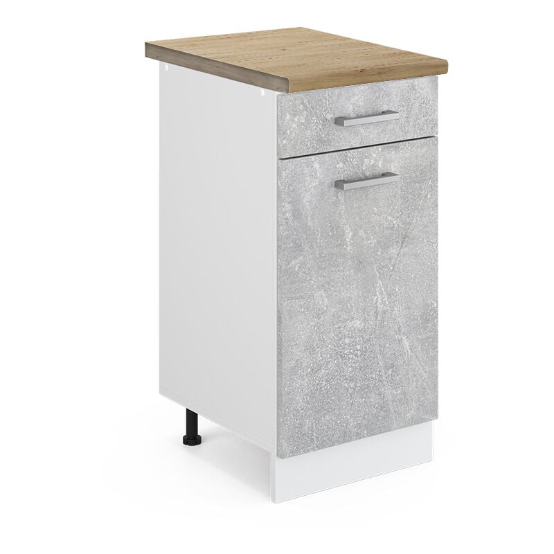 foto del prodotto vicco mobiletto base per cucina calcestruzzo 40 cm , pl rovere