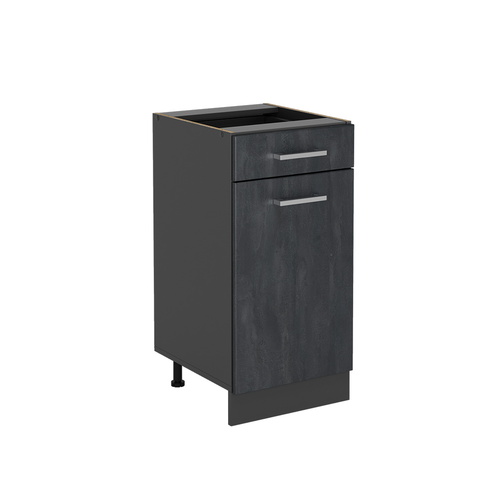 foto del prodotto vicco mobiletto base per cucina calcestruzzo nero 40 cm senza piano di lavoro