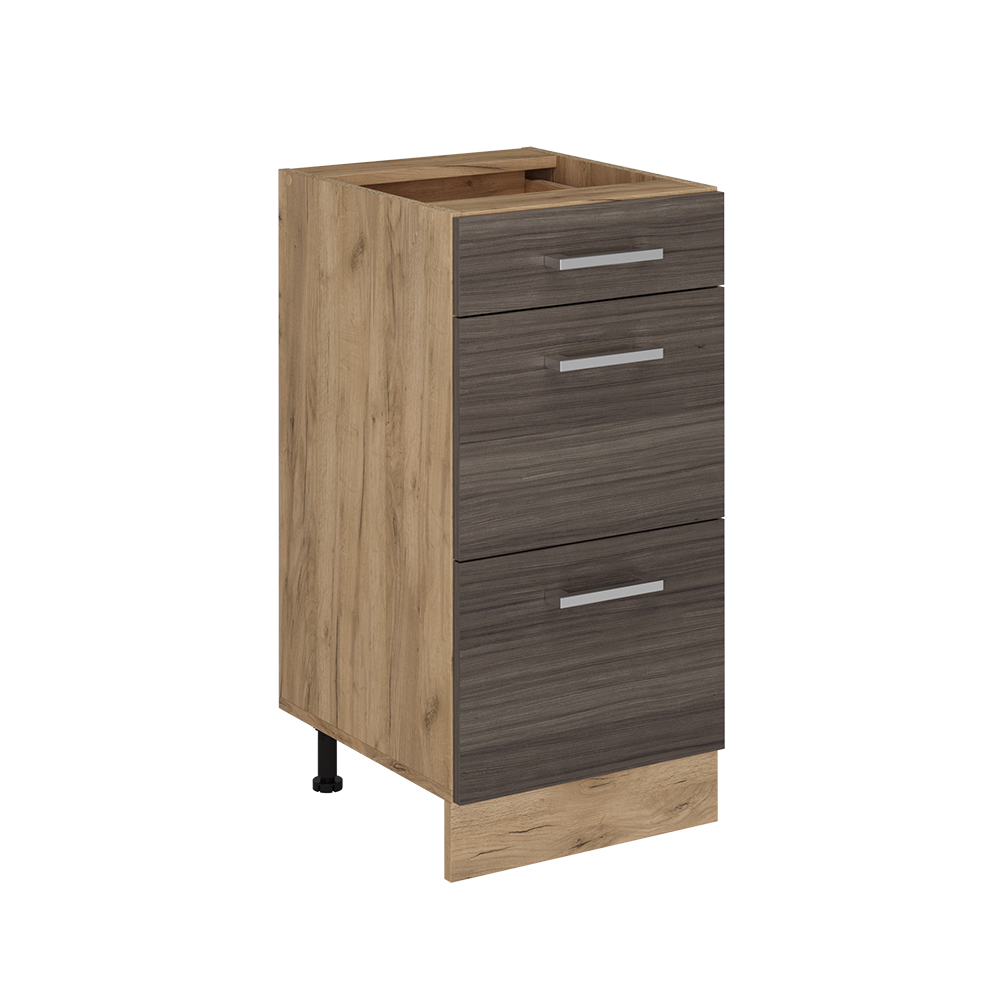 foto del prodotto vicco mobiletto base per cucina grigio nobile 40 cm con cassetti, senza piano di lavoro