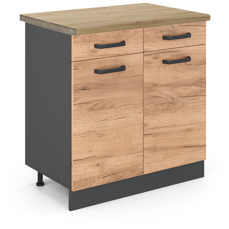 foto del prodotto vicco mobiletto base per cucina quercia dorata 80 cm , pl rovere