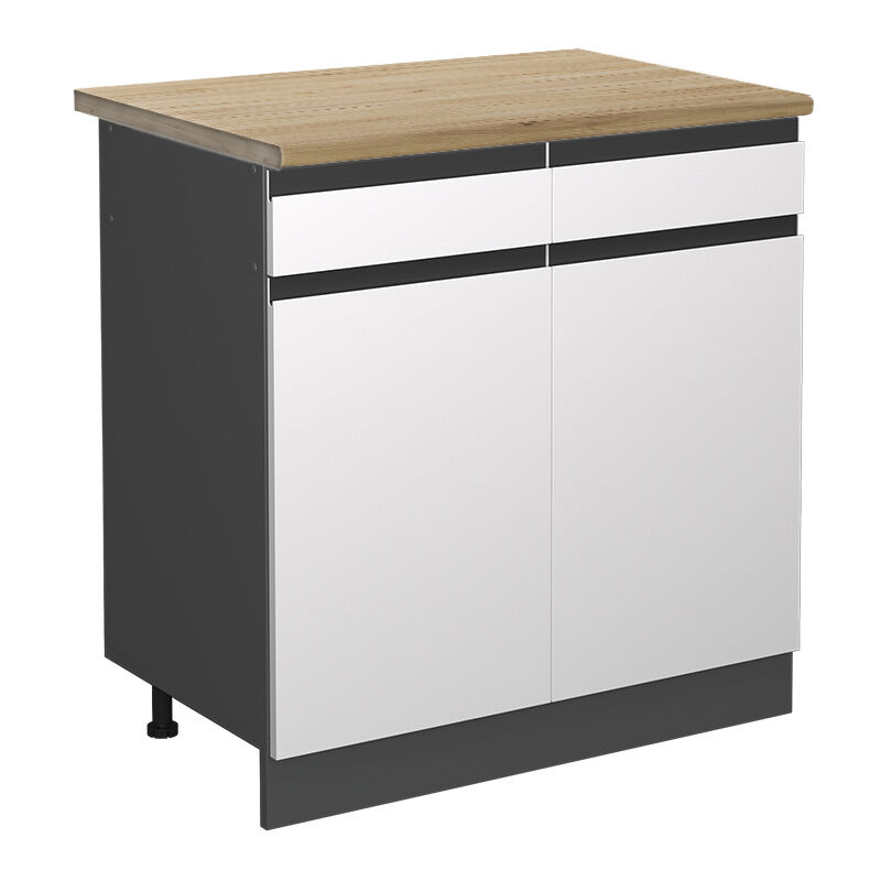 foto del prodotto vicco mobiletto base per cucina r line, bianco, 80 cm , pl rovere