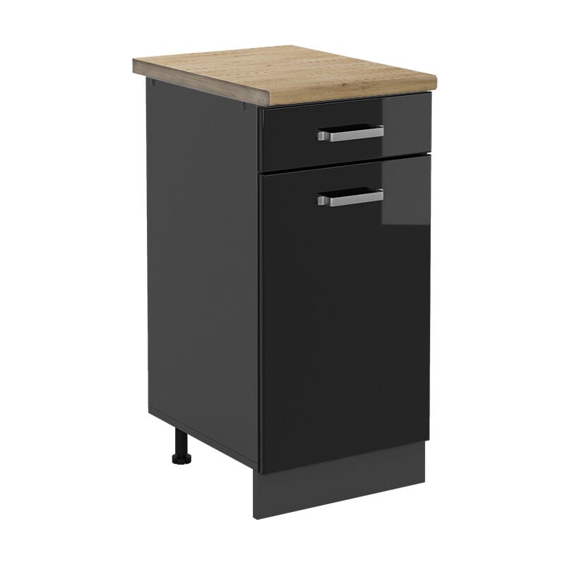 foto del prodotto vicco mobiletto base per cucina r line, nero lucido, 40 cm , pl rovere