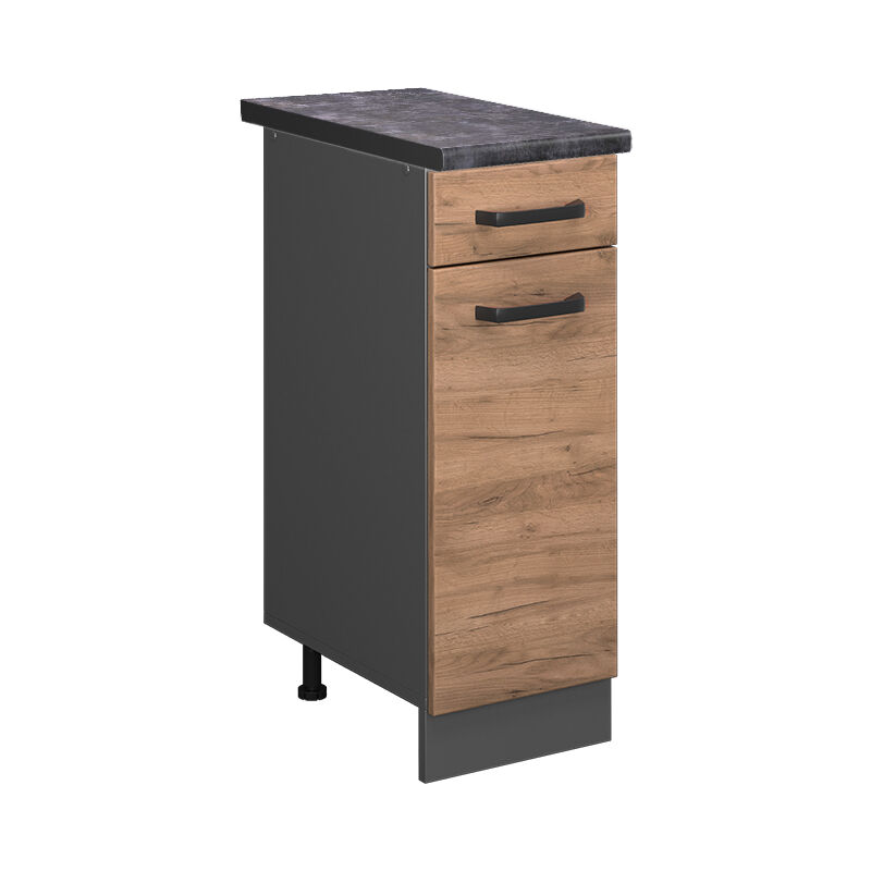 foto del prodotto vicco mobiletto base per cucina r line, quercia dorata, 30 cm , pl antracite