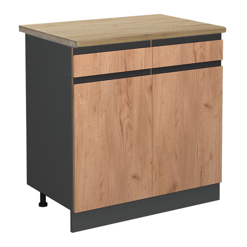 foto del prodotto vicco mobiletto base per cucina r line, quercia dorata, 80 cm , pl rovere
