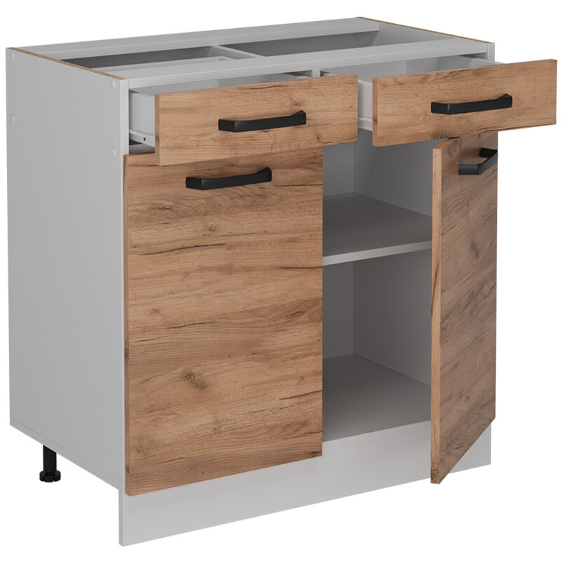 foto del prodotto vicco mobiletto base per cucina r line, quercia dorata, 80 cm senza piano di lavoro