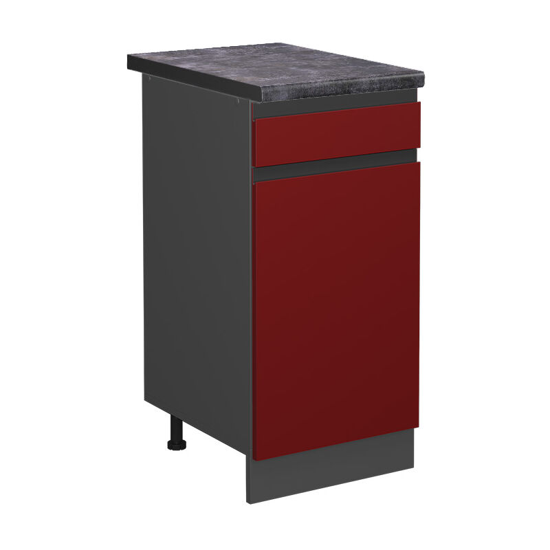 foto del prodotto vicco - mobiletto base per cucina r-line, rosso, 40 cm , pl antracite