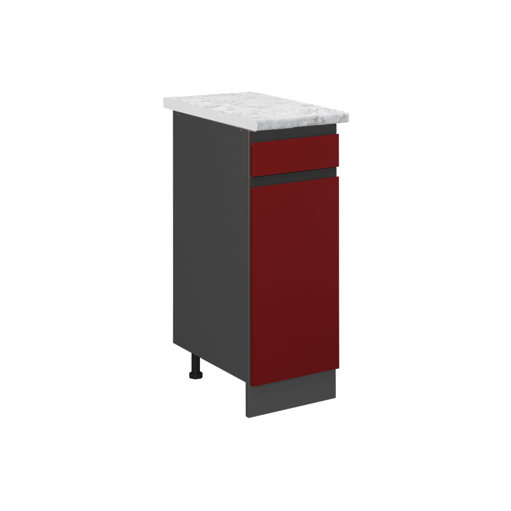 foto del prodotto vicco mobiletto base per cucina rosso 30 cm pl marmo